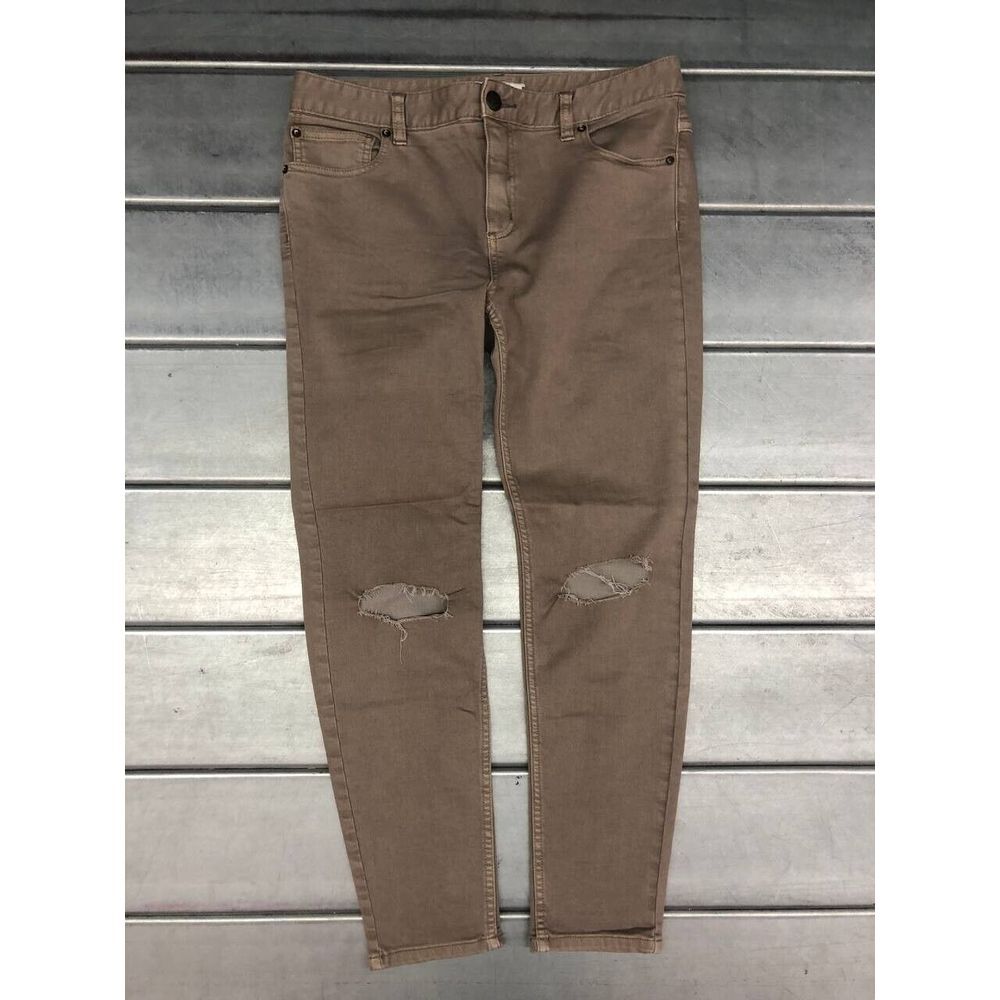 Free People Jeans Pants Womens Size 30 Beige Ankle Distressed Measured 34x28‎